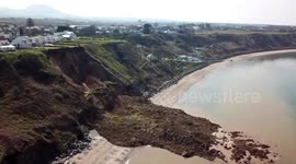 Stunning aerial footage shows enormous landslide at Nefyn Beach, Wales