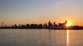 Watch this spectacular time-lapse footage of a stunning spring sunrise over downtown Seattle