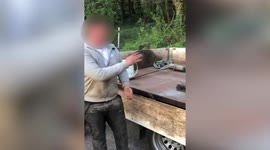 Brave woman confronts three fly-tippers dumping building waste at UK beauty spot