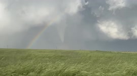 Cromwell, TX and Vernon, TX tornado on the side of the road.