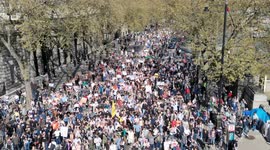 Bird's eye view shows scale of Saturday's anti-lockdown protest
