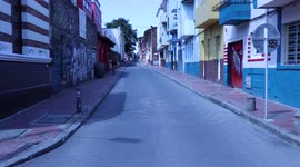 Weekend lockdown in downtown Bogotá, Colombia