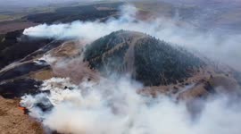 UK: Grass Fire Erupts At Llanwonnoin In Rhondda Cynon Taf, South Wales