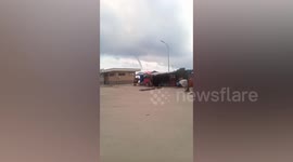 Waterspout tornado recorded off the coast of the Philippines