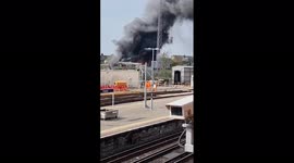 Fire erupts near Fratton Station, Portsmouth