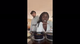 Armenian boyfriend tries Nigerian girlfriend’s  food for the first time!