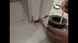 Remedy repair at home when there's no repairman by applying epoxy to cover the hole