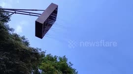 Elephants cool off with refreshing showers as temperatures soar in Thailand