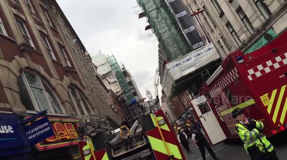 Building fire in Wardour street