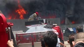 Huge fire at a slipper factory in Valenzuela City, Philippines