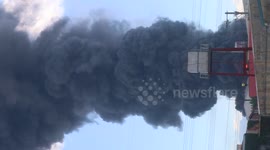 Fire at a slipper company in Valenzuela City, Philippines