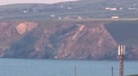 Landslide in Port Isaac Bay, Cornwall