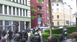 Switzerland: Labor Day Protest in Zurich. Police shoots rubber shots into crowd