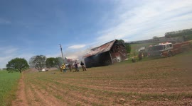 Barn Fire, Pitman, Schuylkill County, Pa