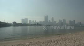Perth City disappears in smoke haze from bushfires – April 2021