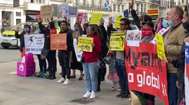 Protesters in London call on G7 members to take action on Myanmar as foreign ministers meet