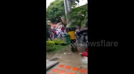Violence during anti-government protests in Medellin, Colombia