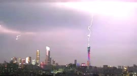 Lightning strikes 600-metre-tall tower as thunderstorm season begins in China