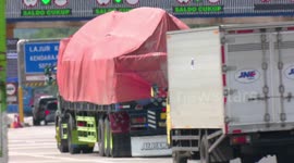 Situation before the travel ban ahead of Eid al-Fitr celebrations in Cikampec, Indonesia