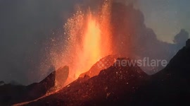 Booming eruption as volcano on France's Reunion Island continues activity