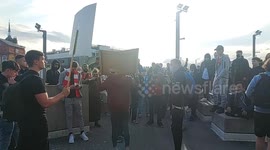 Arsenal fans protest outside Emirates