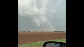 Crazy Rainbow Tornado in Northwest Texas! An Amazing Display of What Nature Can Do.