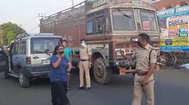 Woman misbehaves with police officials upon being stopped during regular inspection in central India