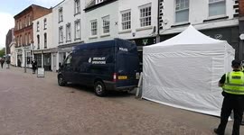 Police and forensic crew gather at scene of possible Fred West killing