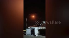 Israel's Iron Dome takes out Palestinian rockets in night sky