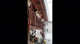 ''From the Top, Make it Drop!' Boy Dives into Thick Layer of Snow'