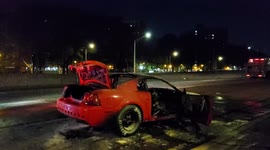Aftermath of car crash due to racing in the bronx in New York city ( May, 13th 2021)