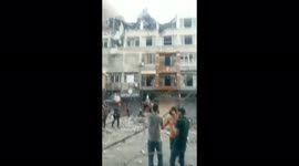 Gaza. Aftermath of early air raids from Israel