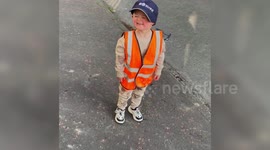 UK 3-year-old boy obsessed with bin men has been made an honorary refuse collector!