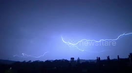 Severe thunderstorm dazzles Yorkshire with spectacular lightning display