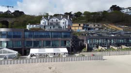 Carbis Bay beach and hotel ahead of the UK G-7 Summit in June