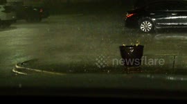 Severe thunderstorm dropping marble-sized hail in Kansas on 8 May