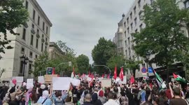 Spanish rally in support of Palestinians in Madrid