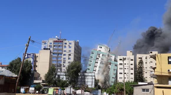 Shocking HD moment Israeli airstrike destroys press building housing AP and international journalists
