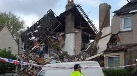 Young child tragically dies following a suspected gas explosion that completely destroyed two houses in Heysham, UK