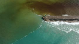 Stunning two-tone sea phenomenon appears in Cardigan Bay in west Wales, UK