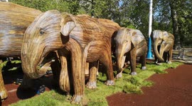 Elephant Family Outside Buckingham Palace