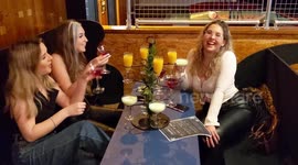 Joyous drinkers pile into a boozer to enjoy their first inside pints as lockdown restrictions eased in England