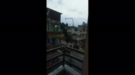 Tower collapses in Gujrat, India due to Cyclone Tauktae