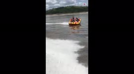 Husband Makes Wife And Brother Fly Off Tube