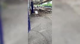 Roof at UK train station collapses, narrowly missing passengers