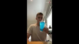 Londoner chugs a full bottle of Powerade in the blink of an eye