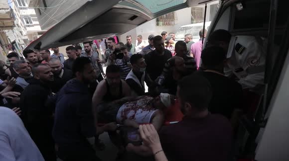 Funerals of Palestinians in Gaza killed after Israeli airstrikes - Buy ...