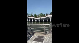 Tour round Little Island in NYC, USA