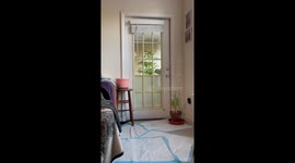 Gnocchi met the painter downstairs and now he see the painter in his balcony and want to play.