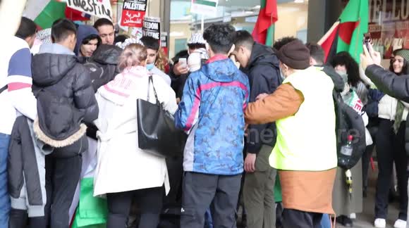 Free Palestine Protesters Set Fire To Israel Flag At Manchester Protest